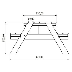 4IQ Zestaw piknikowy stolik z ławką 50 x 92,4 x 90 cm