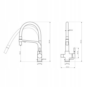 Granitan Bateria kuchenna filtrująca Malta czarna