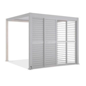 GUTROOF Drzwi żaluzjowe przesuwne do pergoli Premium White 4 m