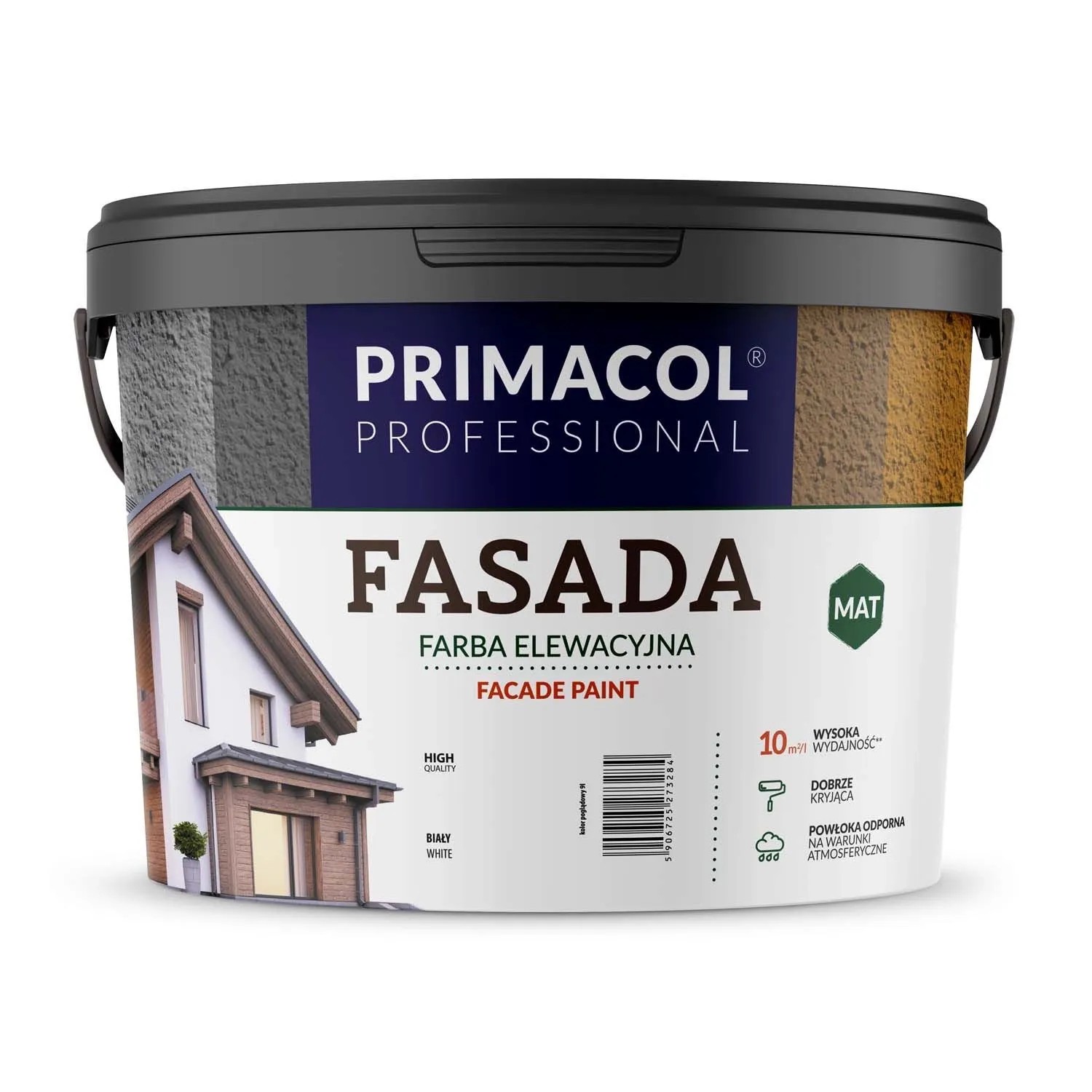 Farba elewacyjna Primacol Fasada Eco 9 l biała