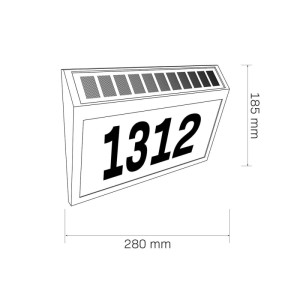 Goldlux Kinkiet solarny NUMERO z nr. domu 6000K 50lm IP44 czarny