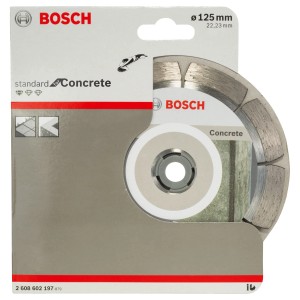 Tarcza diamentowa Bosch Standard Beton, średnica 125 mm, do szlifierek kątowych.
