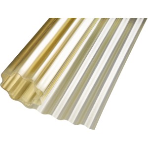 Falista płyta poliestrowa 76/18, naturalny kolor, szerokość 80 cm, do pokryć dachowych z tworzyw sztucznych.