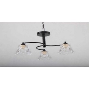 Candellux Lampa wisząca SUDAN czarna 3xE27 40W klosz bezbarwny