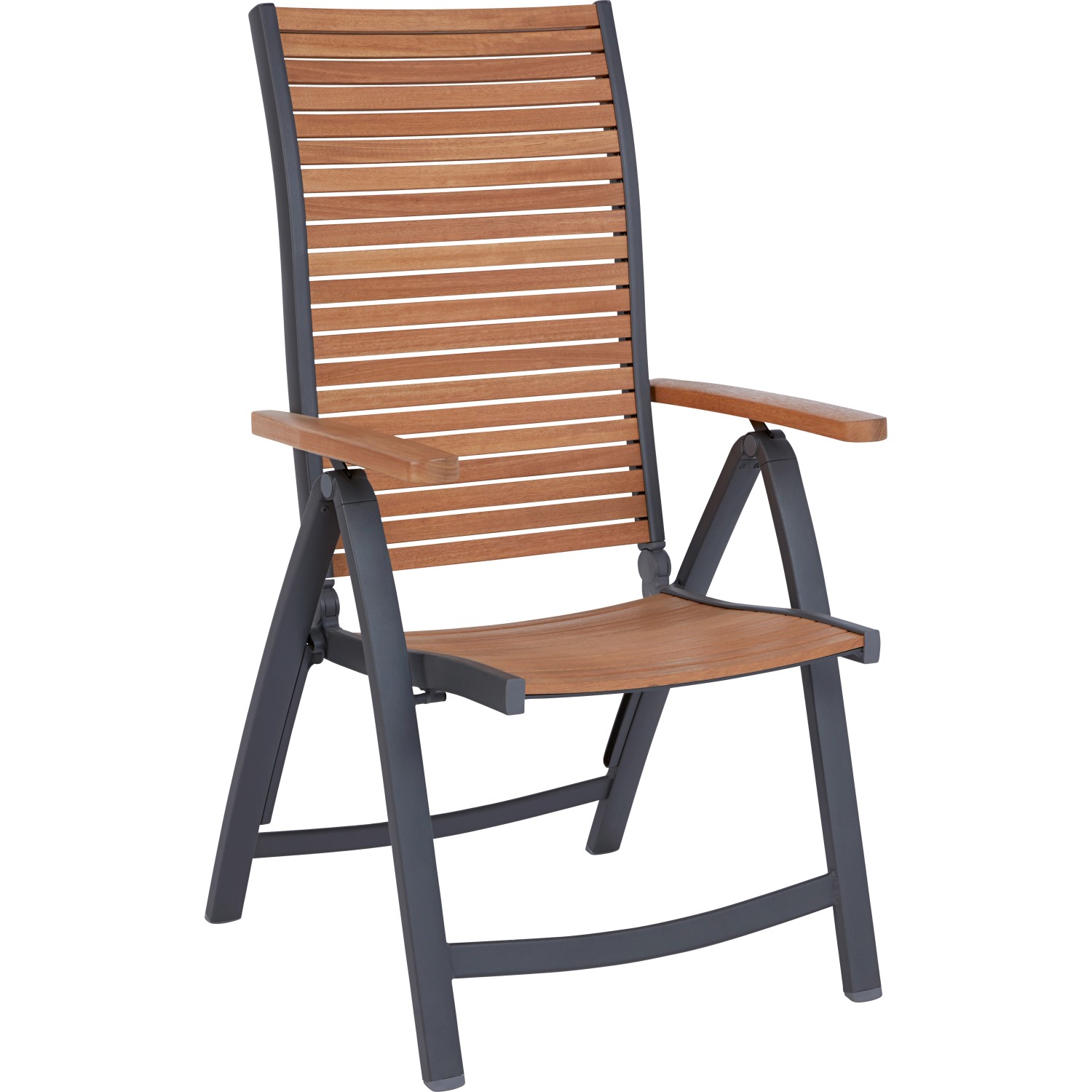 Krzesło ogrodowe BONLEE pozycyjne aluminium/eukaliptus