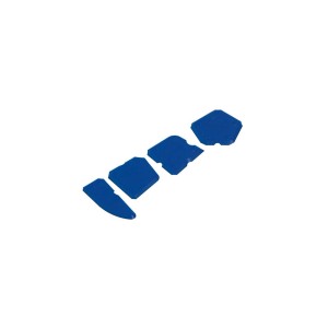 Niebieski zestaw t.b.t. do prac glazurniczych, składający się z 5 narzędzi do fug.