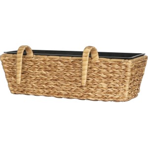 Dekoracyjna skrzynka na kwiaty z hiacyntu wodnego z uchwytami.