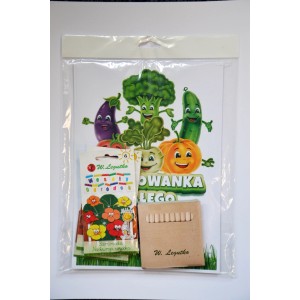 Zestaw nasion t.b.t. z kolorowanką i kredkami. Idealny dla małych ogrodników.