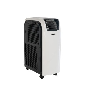 Przenośny klimatyzator w kolorze białym i czarnym. Idealny do klimatyzacji pomieszczeń.