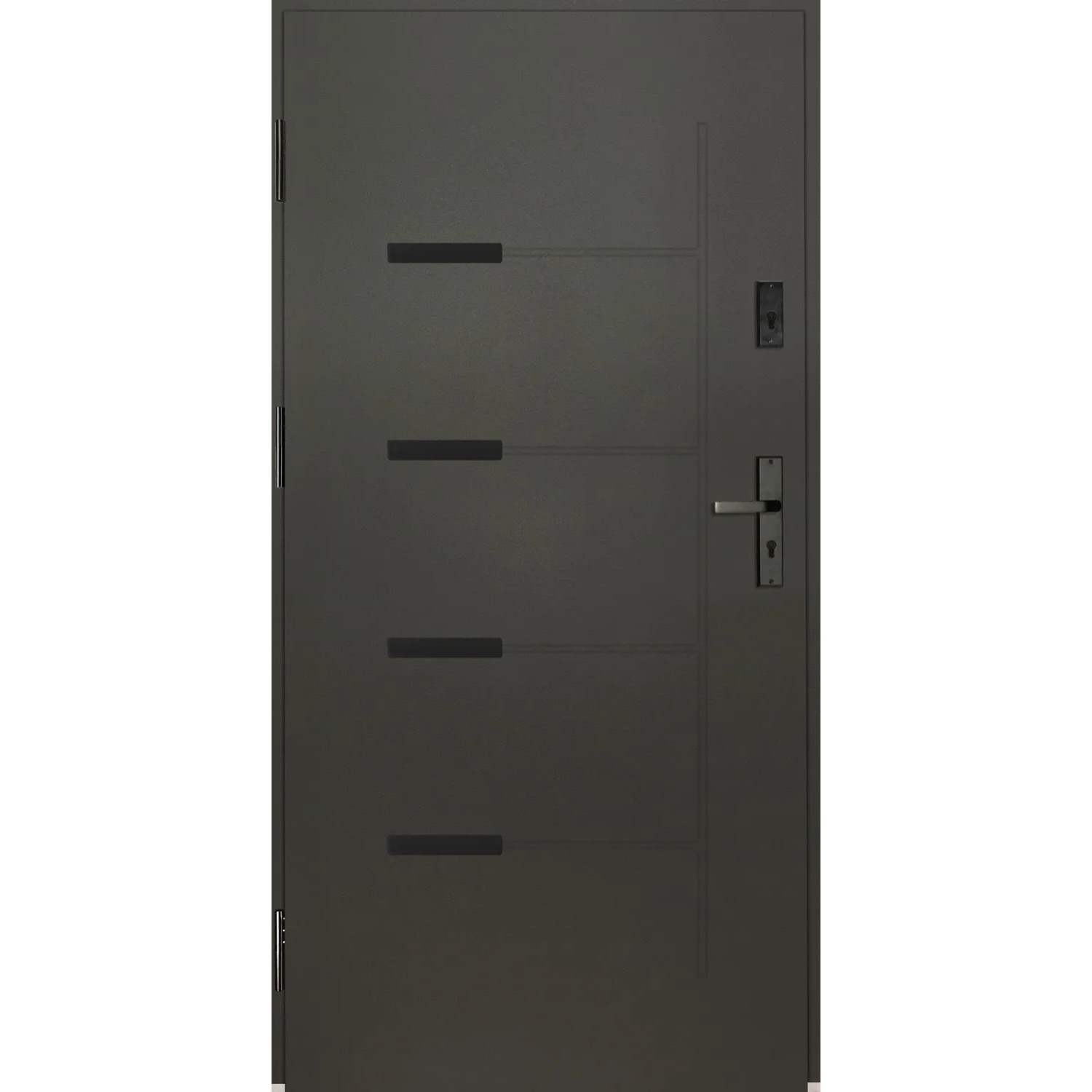 Splendoor Drzwi zewnętrzne Onyks Antracyt 90L otwierane na zewn. 103x208