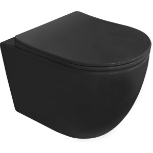 Miska WC Lucano wirowa czarny z deską wolnoopadającą 33x37x49