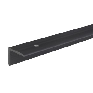 Czarny plastikowy profil krawędzi schodów, kształt L, 20x25x1000 mm.