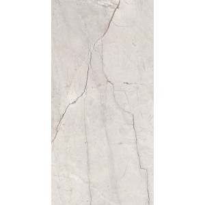 Beżowa płytka podłogowa z efektem marmuru i delikatnymi żyłkami.