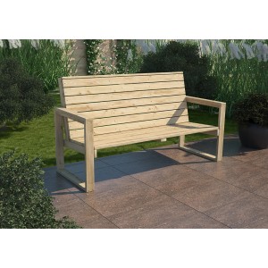 Strugany drewniana ławka do ogrodu lub na taras.