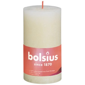 Świeca rustykalna Bolsius Shine w kolorze Miękka Perła, 130/68 mm, dla nastrojowego oświetlenia.