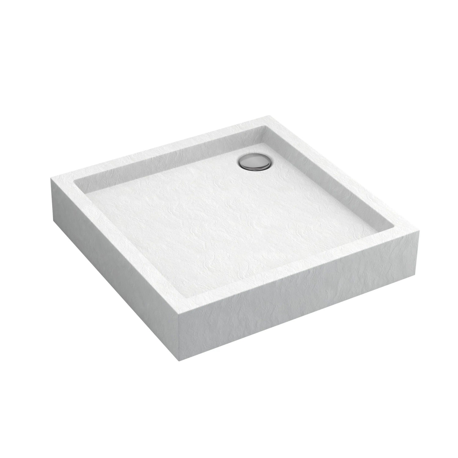 Brodzik kwadratowy Schedpol Mittel 80x80x16 cm biały strukturalny