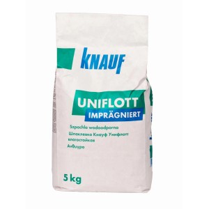 Knauf Uniflott 5 kg worek impregnowanej masy szpachlowej do pomieszczeń wilgotnych.
