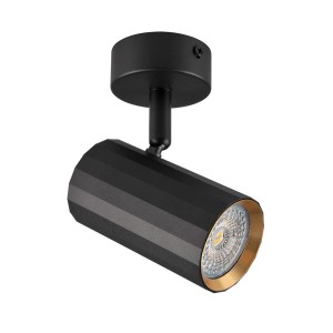 Czarny reflektor t.b.t. Kinkiety ze złotym akcentem.