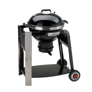 Grill węglowy Landmann Black Pearl Select 58 z emaliowaną powierzchnią i pojemnikiem na popiół.