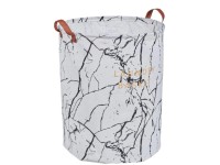 Kosz na pranie biały marmur - LKO-13