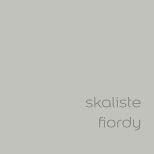 Próbka koloru farby ściennej t.b.t. w odcieniu Skaliste Fiordy, szary kolor.