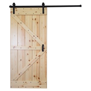 Drewniane drzwi przesuwne z okuciami, sosna naturalna, do użytku wewnętrznego