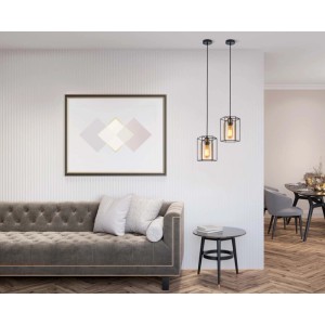 Italux Lampa wisząca KALULA śr.18cm czarna E27