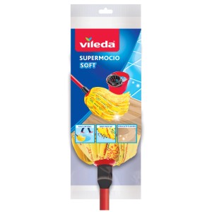 Vileda SuperMocio Soft mop do delikatnego czyszczenia, żółto-czerwony.