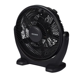 Czarny wentylator t.b.t. na stół.