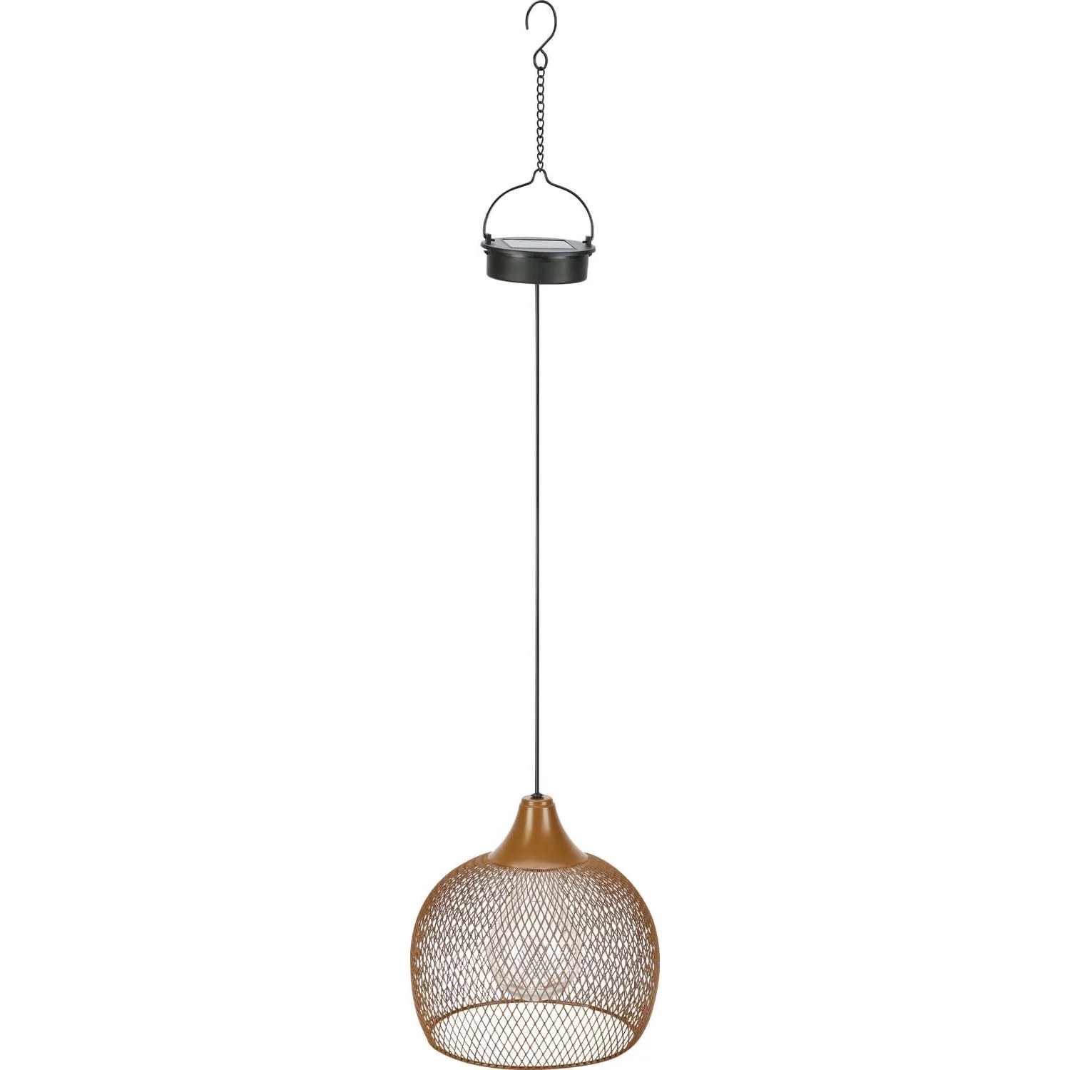 Lampa solarna wisząca OVADA ciepła biel 5LED IP44 brązowa