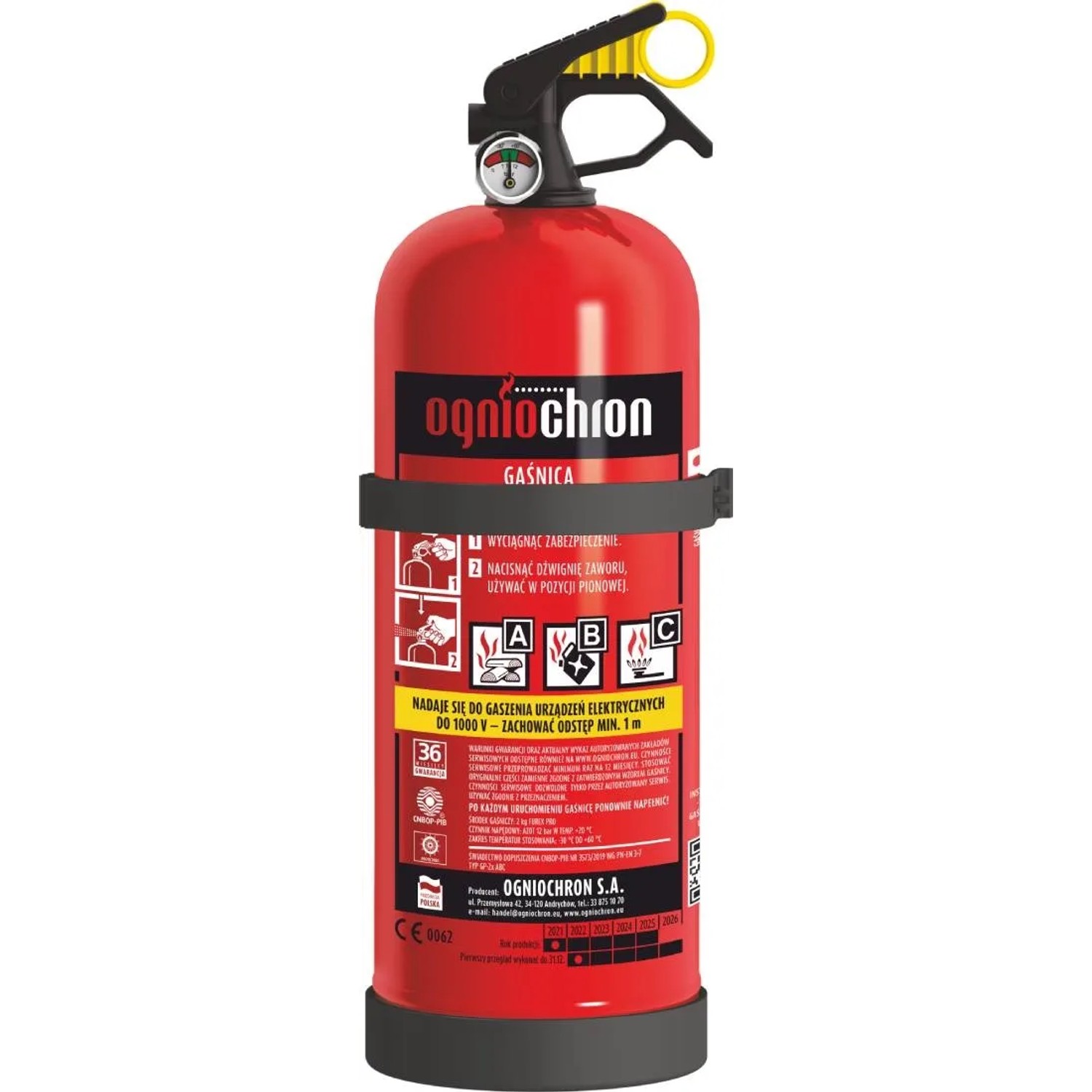 Ogniochron Gaśnica proszkowa 2 kg GP-2x-ABC