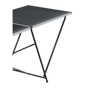Stół wielofunkcyjny LUX z czarnym blatem i stalową ramą, idealny jako stół do tapetowania.