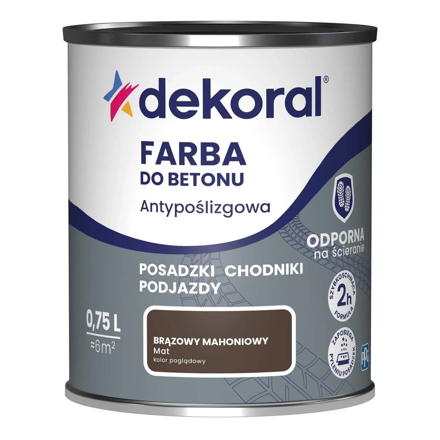Dekoral Farba do betonu 0,75l mahoniowy brąz