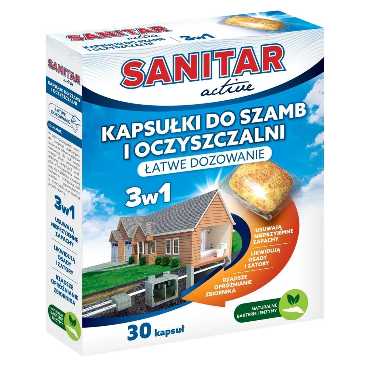 Agrecol Preparat do szamba Sanitar Active kapsułki 30 szt.