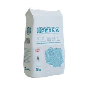 Tabletki solne Perła, worek 25 kg do systemów zmiękczania wody.