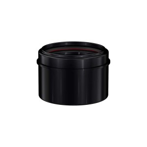 Czarny łącznik do rur HT do rur kanalizacyjnych.