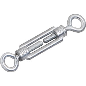 Srebrna śruba rzymska do transportu i mocowania z dwoma oczkami.