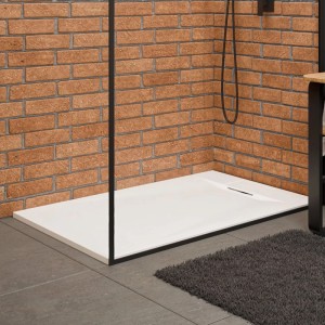 Invena Brodzik Alvero struktura kamienia biały 110x80x2,6 cm