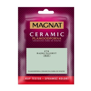 Próbka koloru Magnat Ceramic C74 Rajski Fluoryt, matowa farba do ścian.