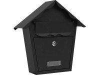 Skrzynka na listy DOMEK czarny mat 35,5 x 35,5 cm