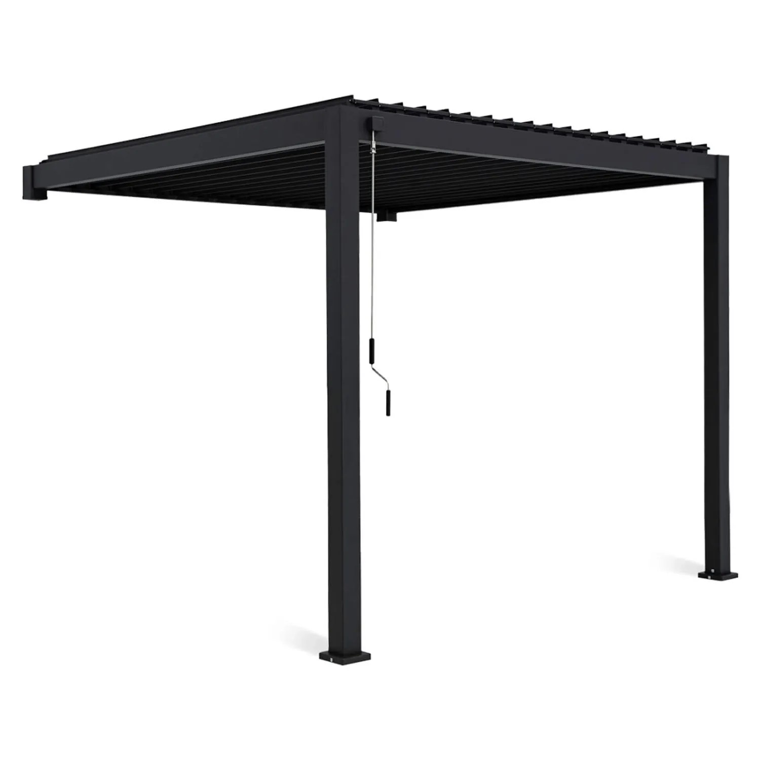 GUTROOF Pergola przyścienna Premium Anthracite - 3,0 x 3,0 m