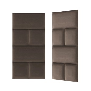 Brązowe panele ścienne t.b.t. o prostokątnym wzorze do dekoracji ścian.