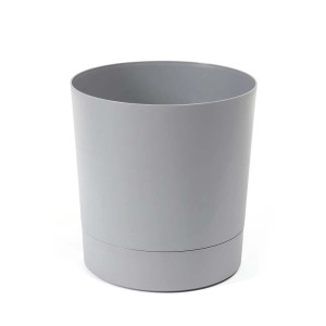Szara doniczka t.b.t. do użytku wewnątrz i na zewnątrz.