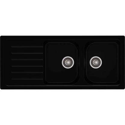 Axis Zlewozmywak A-Point 2 2-kom. czarny 116x50 cm