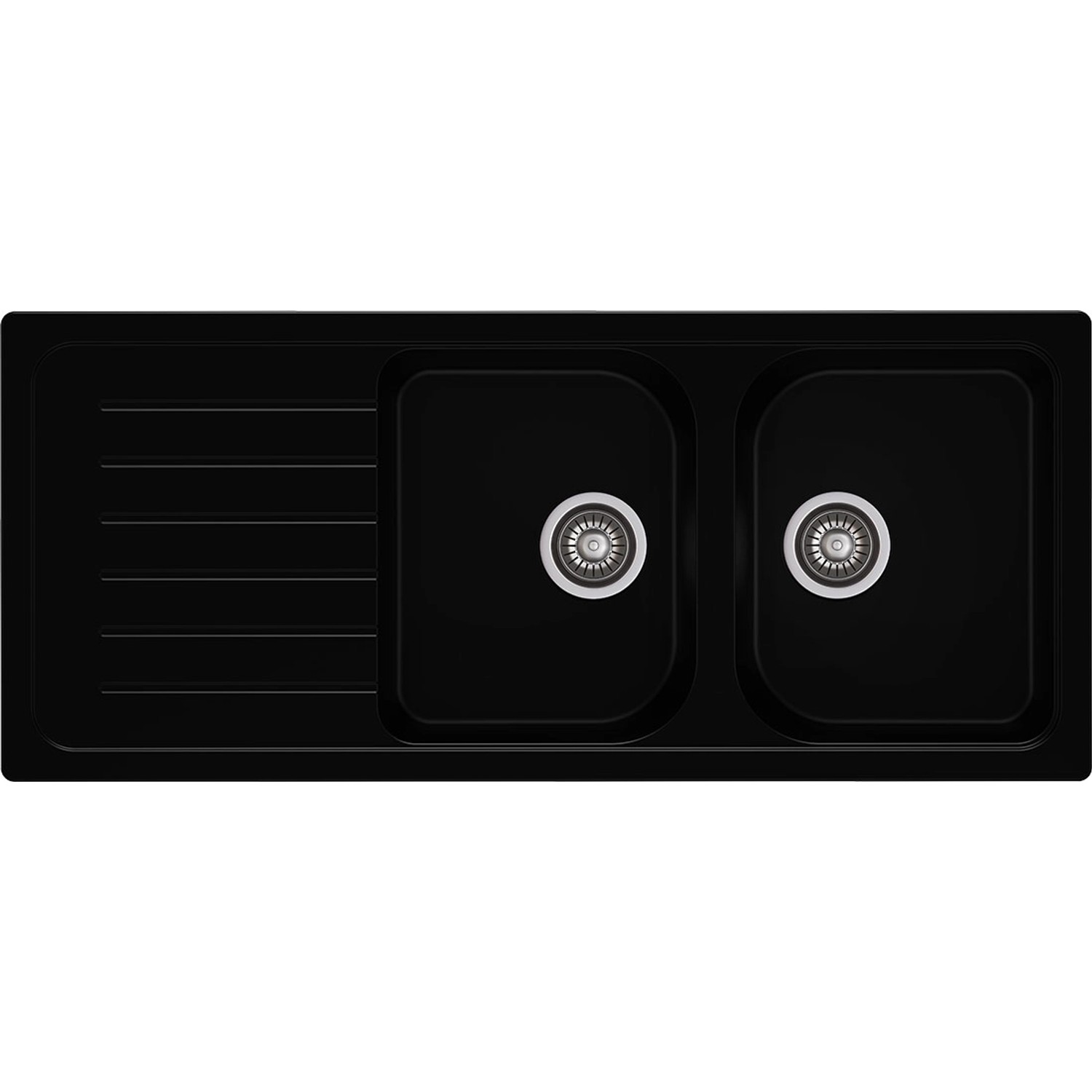 Axis Zlewozmywak A-Point 2 2-kom. czarny 116x50 cm