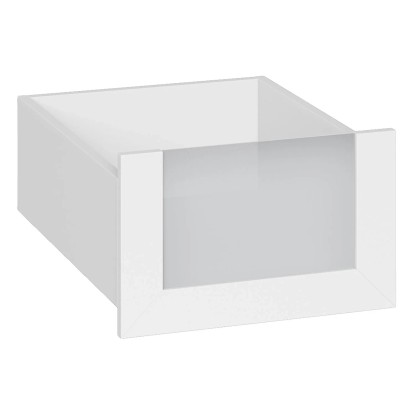 Szuflada biała ze szklanym frontem 50 x 25 cm Garderoby/Szafy Modułowe