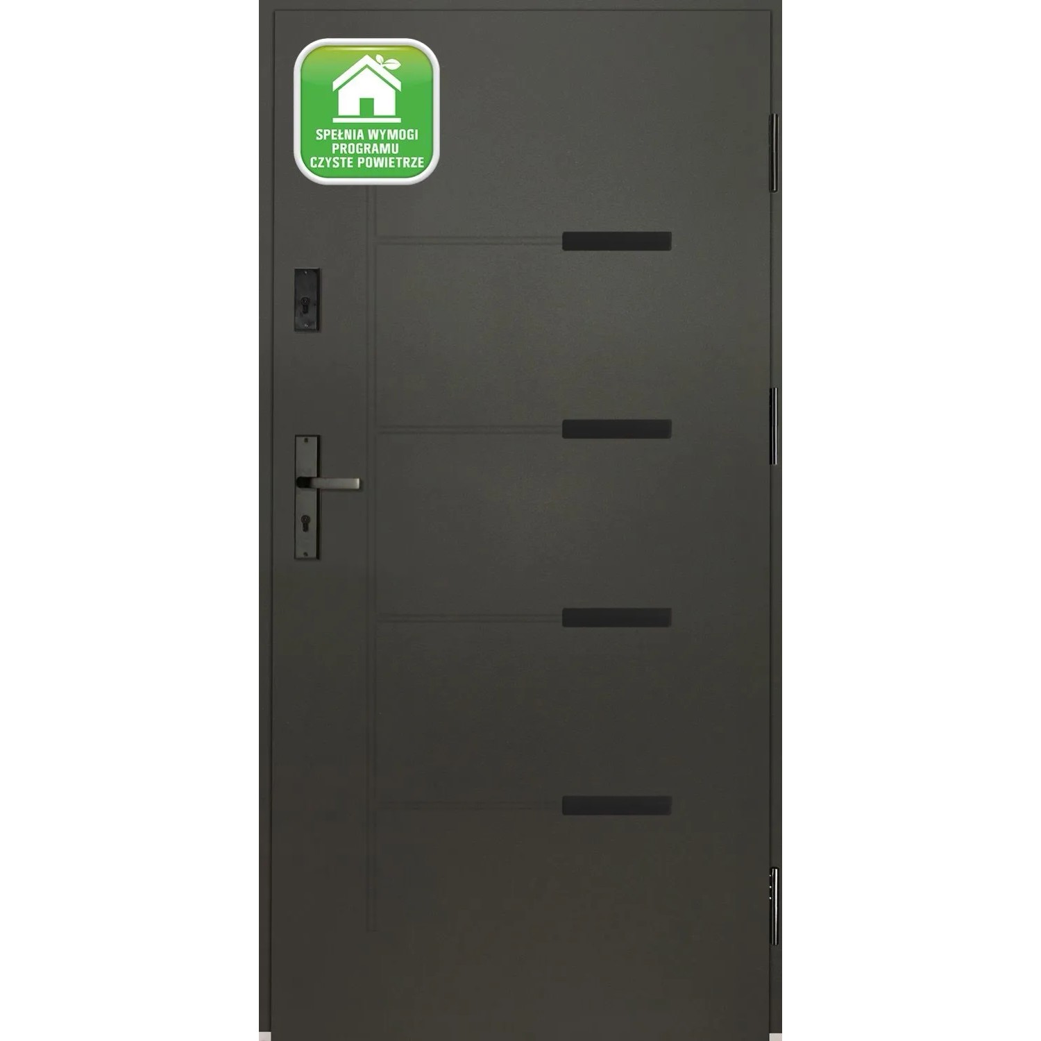 Splendoor Drzwi zewnętrzne Onyks Antracyt 90P otwierane na zewn. 103x208