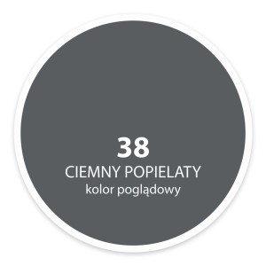 Próbka koloru ciemnoszarego (38) do farb ściennych. Kolor do ścian wewnętrznych.