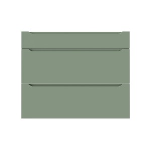 Zielona szafka kuchenna t.b.t. z dwiema szufladami do zabudowy.