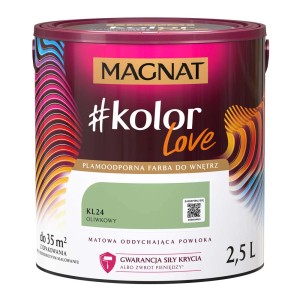 MAGNAT #kolor Love farba do ścian, oliwkowa, 2,5L, do wnętrz.